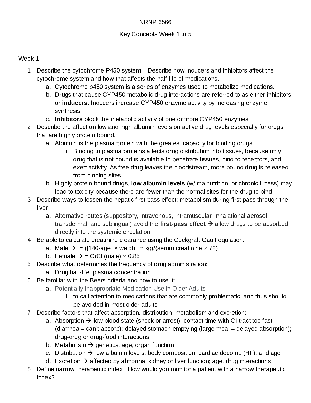 Preview image of NRNP 6566 Midterm Exam Study Guide document